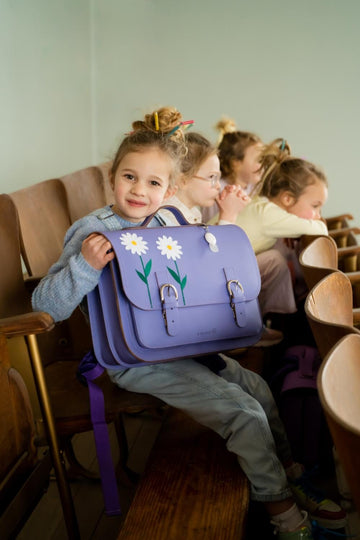 Lederen schooltas met gespen - Marguerite Lila